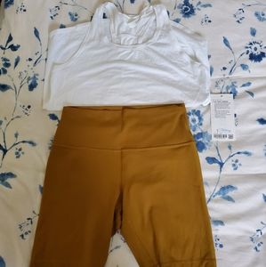 Set of Lululemon Align Shorts and Love Tank Pleated Shirt